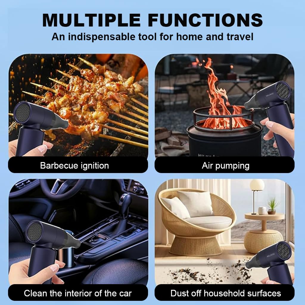 Verilux® Electric Air Blower USB Cordless Air Blower Strong Turbo Motor 80000Rpm Mini Air Blower Multifunctional Outdoor USB Fan Car Interior Air Blower Machine Blower Air Blower Cleaner for Home Car Verilux® Electric Air Blower USB Cordless Air Blower Strong Turbo Motor 80000Rpm Mini Air Blower Multifunctional Outdoor USB Fan Car Interior Air Blower Machine Blower Air Blower Cleaner for Home Car